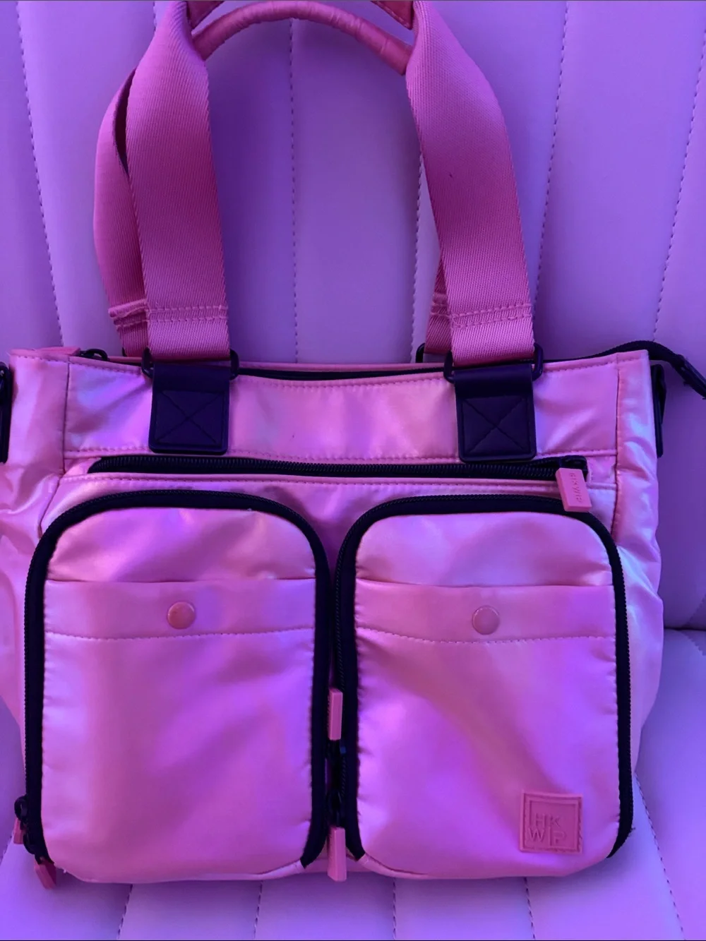 Pink Women's Utility Tote Bag with Dual Front Pockets~ HKWP